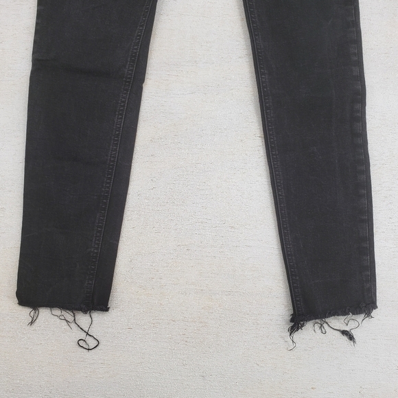 Rag & bone women US 29 black jeans ankle skinny raw hem zipper fly Modal blend - Picture 3 of 13